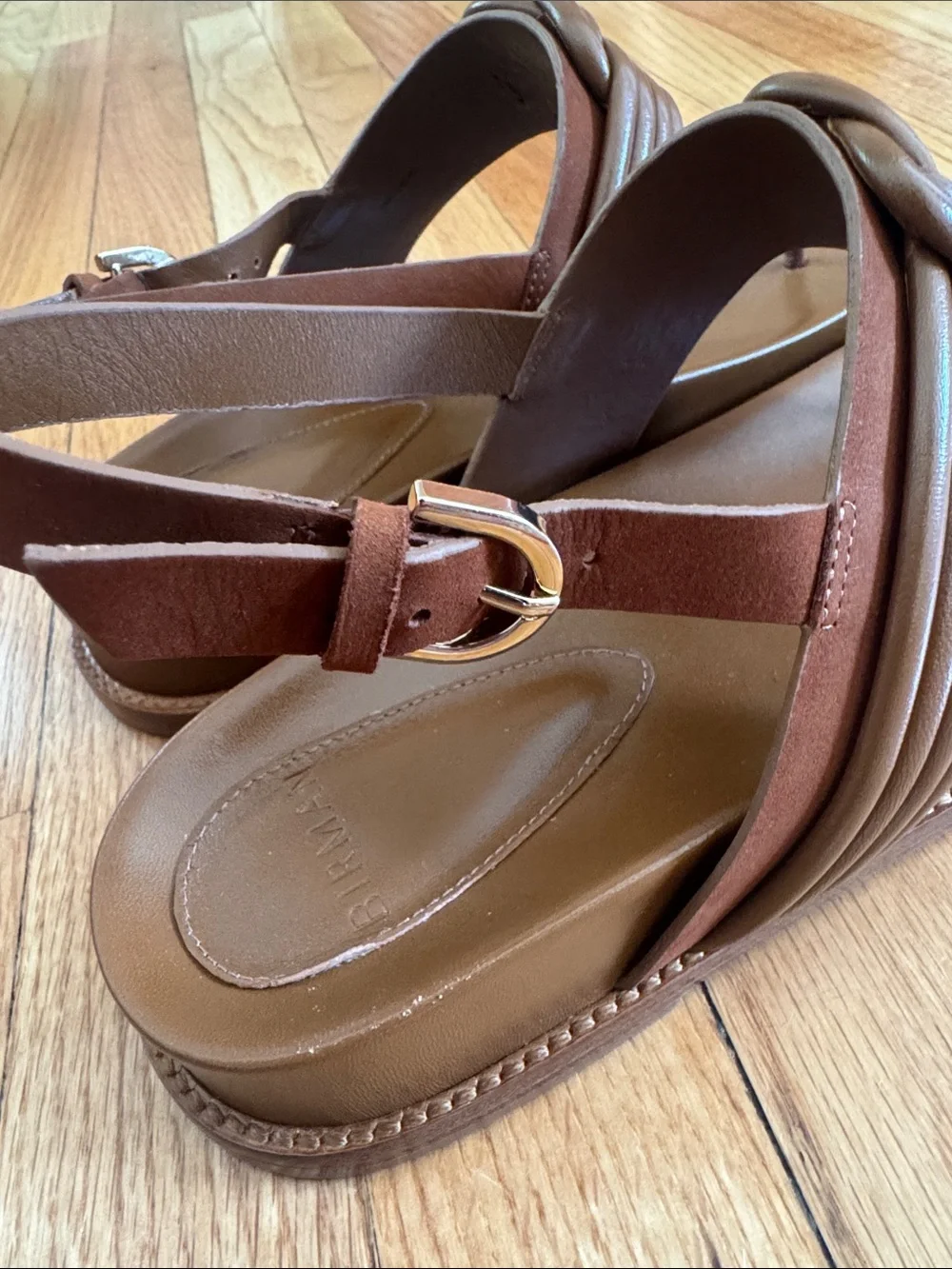 Alexandre Birman Vicky Thong Sandals Flats Espresso Nude Brown Leather 41 10